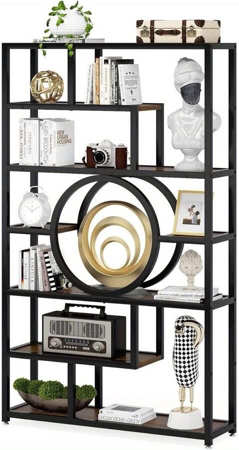 Corenia Boekenkast – Boekenrek – Vakkenkast – Stellingkast – Opbergkast – Industrieel Design – 182 88 cm Hoog – 11 Open Vakken