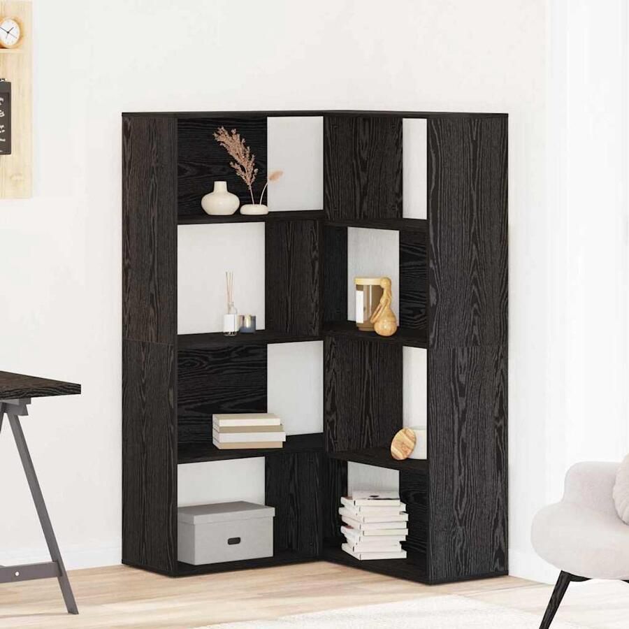 Corenia Boekenkast – Boekplank – Kasten – Opbergmeubel – Zwarte Eikenlook – Set Van 2 – 5 Ruime Planken – Modern Design Met Matte Afwerking