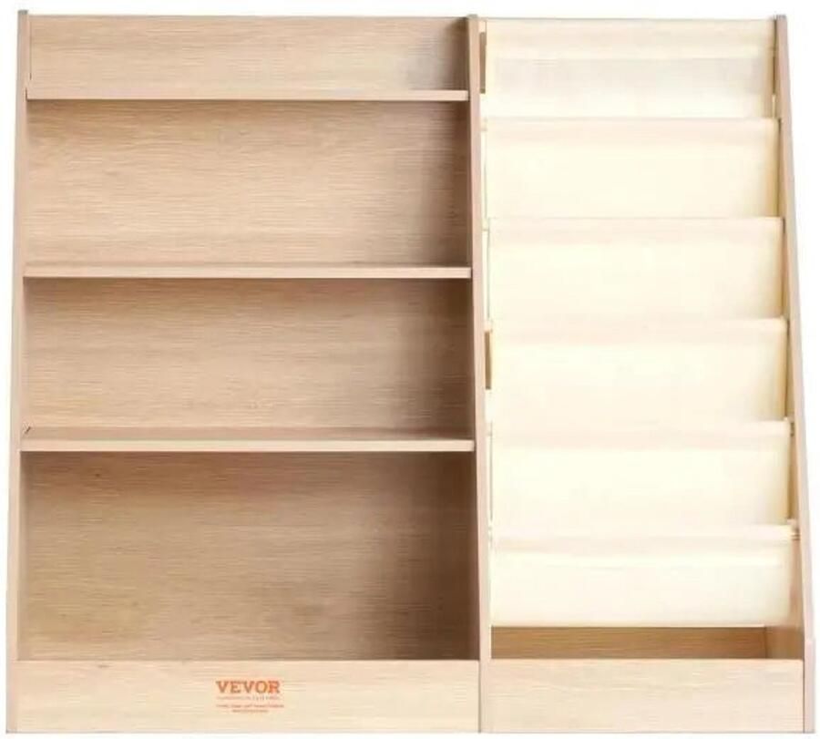 Corenia Boekenkasten Muurplank Boekenplank Opbergrek Organisator Houten Boekenplank 4-Tier Zes-Layer Sling Boekenkast voor Kinderkamer Speelkamer Kleuterschool Kinderdagverblijf