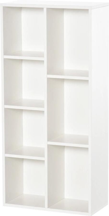 Corenia Boekenkasten Opbergrek Organizer Boekenplank Wandplank 50x24x106 cm 7 vakken voor Slaapkamer en Kantoor Chocolade