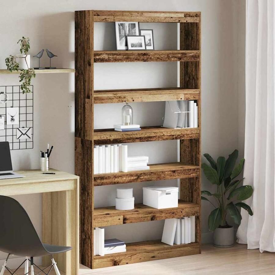 Corenia Boekenplank – Wandplank – Wandrek – Boekenrek – Wandopberger – 6 Niveaus – Rustiek Hout
