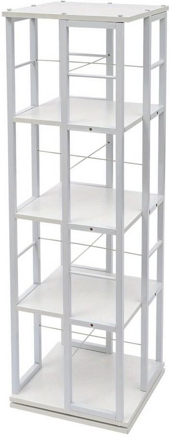 Corenia Boekenrek – Boekenkast – Vakkenkast – Boekenplank – Opbergrek – 4-laags – Wit – Hoogwaardig Hout – Draagvermogen 30 kg per plank