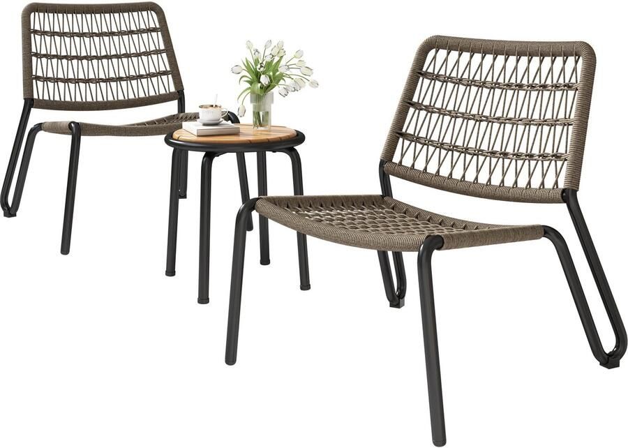 Corenia Buitenstoelen – Tuinstoelen – Balkonstoelen – Strandstoelen – Handgeweven – Weerbestendig – Ergonomisch Ontwerp 59 x 81 x 71.5 cm