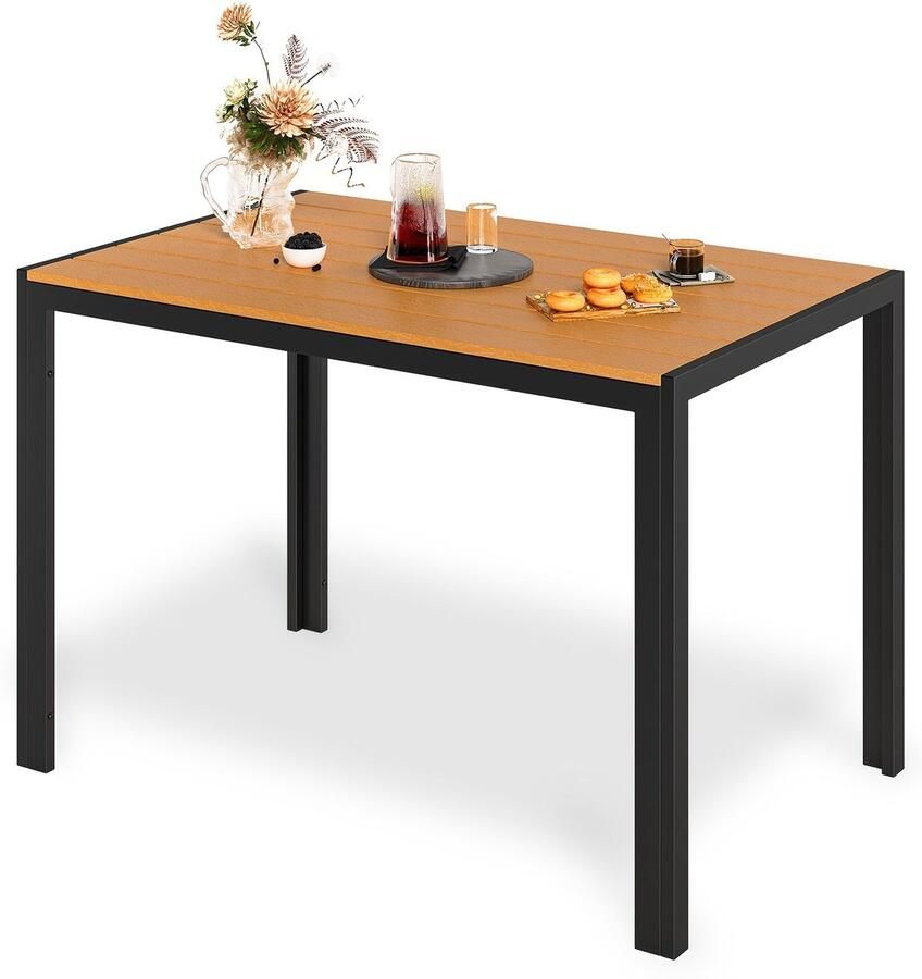 Corenia Buitentafel – Tuinmeubel – Balkon Tafel – Terrastafel – Picknicktafel – Weerbestendig WPC Blad – Lichtgewicht Aluminium Frame