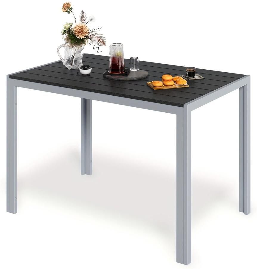 Corenia Buitentafel – Tuintafel – Eettafel Buiten – Outdoor Tafel – Terrastafel – 110x70 cm – Weerbestendig WPC Blad – Lichtgewicht Aluminium Frame