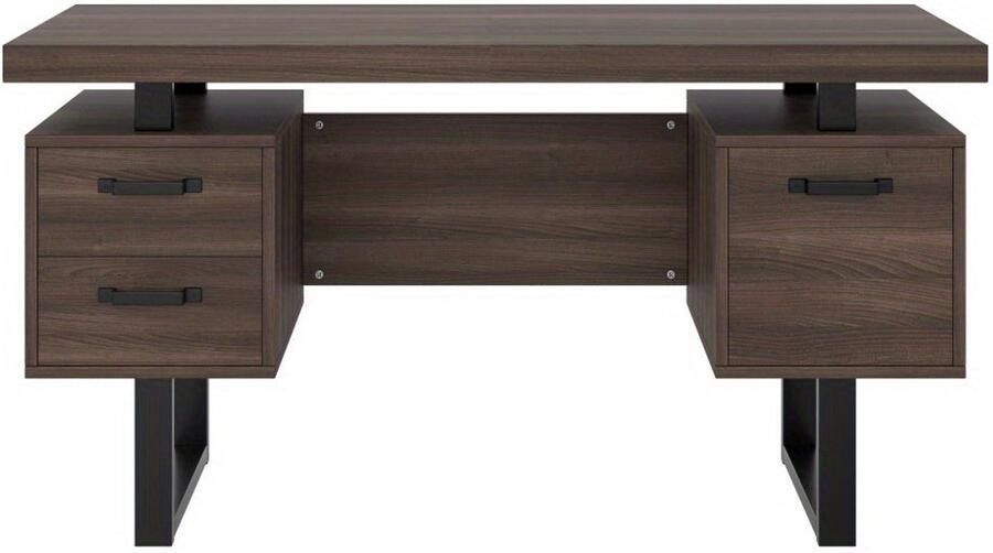 Corenia Bureau – Bureautafel – Werktafel – Computertafel – Schrijftafel – Bruin Houten Bureau – 135x54 cm – Fluisterstille Laden & Spatwaterbestendig