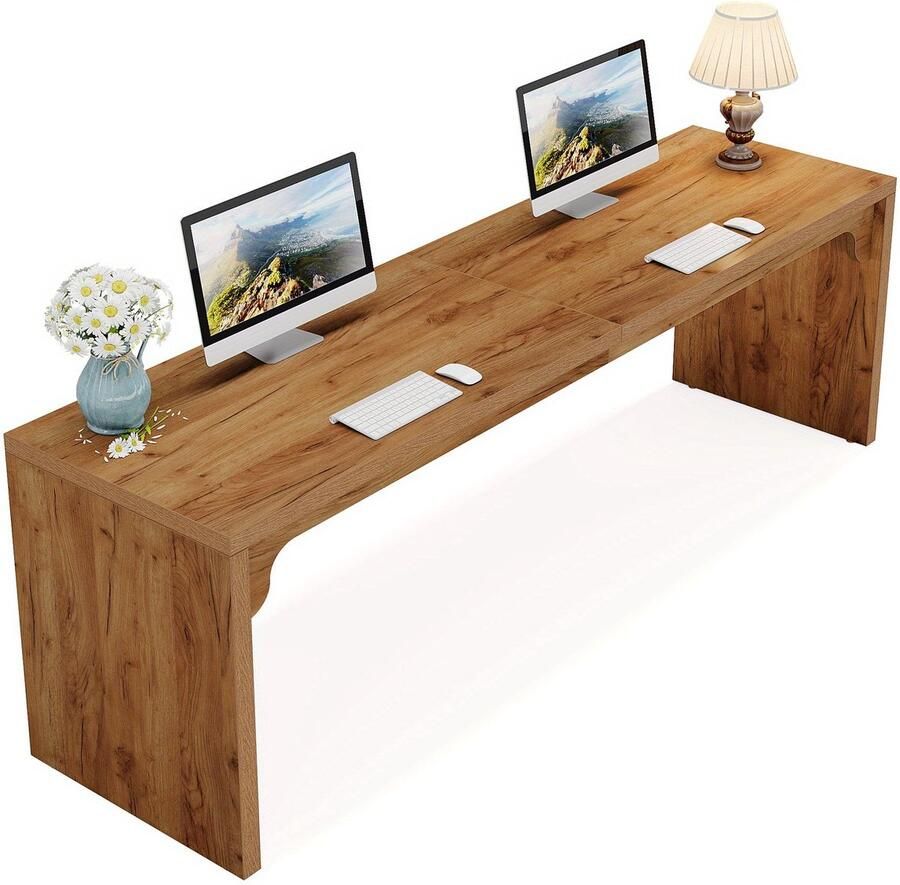Corenia Bureau – Computertafel – Werktafel – Bureautafel – Thuiskantoormeubel – Groot Werkblad 180x59x75 cm – Met Stevig Metalen Frame en Hoogwaardig Geperst Hout