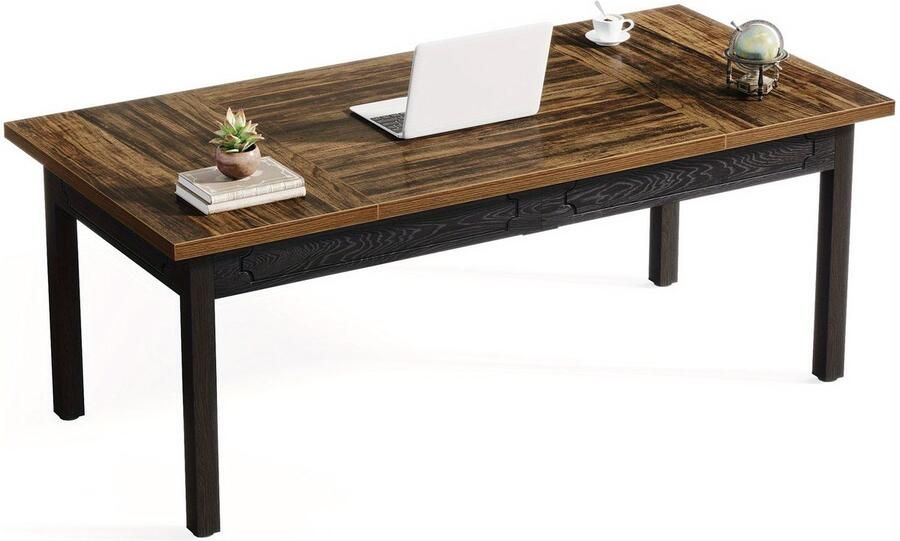 Corenia Bureau – Schrijftafel – Bureautafel – Werkplek – Computertafel – Rustiek Bruin – Metaal & Hout – 68 5 cm Hoog – 3 2 Kubieke Voet Opbergruimte