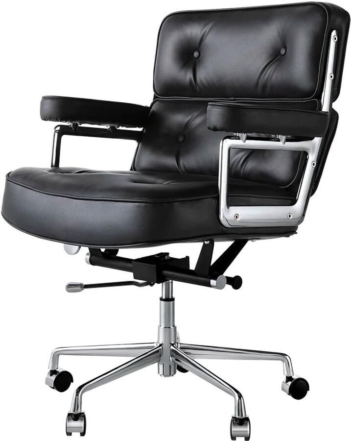 Corenia Bureaustoel – Bureaustoel Draaibaar – Computerstoel Bureaustoel Lederen – Bureaustoel Ergonomisch – Hoge Rugleuning – Gaslift Verstelbaar Zwart