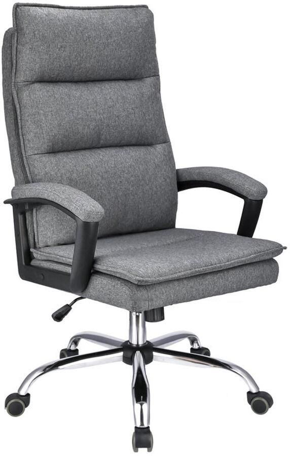 Corenia Bureaustoel – Bureaustoel Met Wielen – Kantoorstoel – Werkstoel – Stoel Met Stoffen Bekleding – Ergonomisch Comfort – Verstelbare Hoogte 43-49 cm Donkergrjs