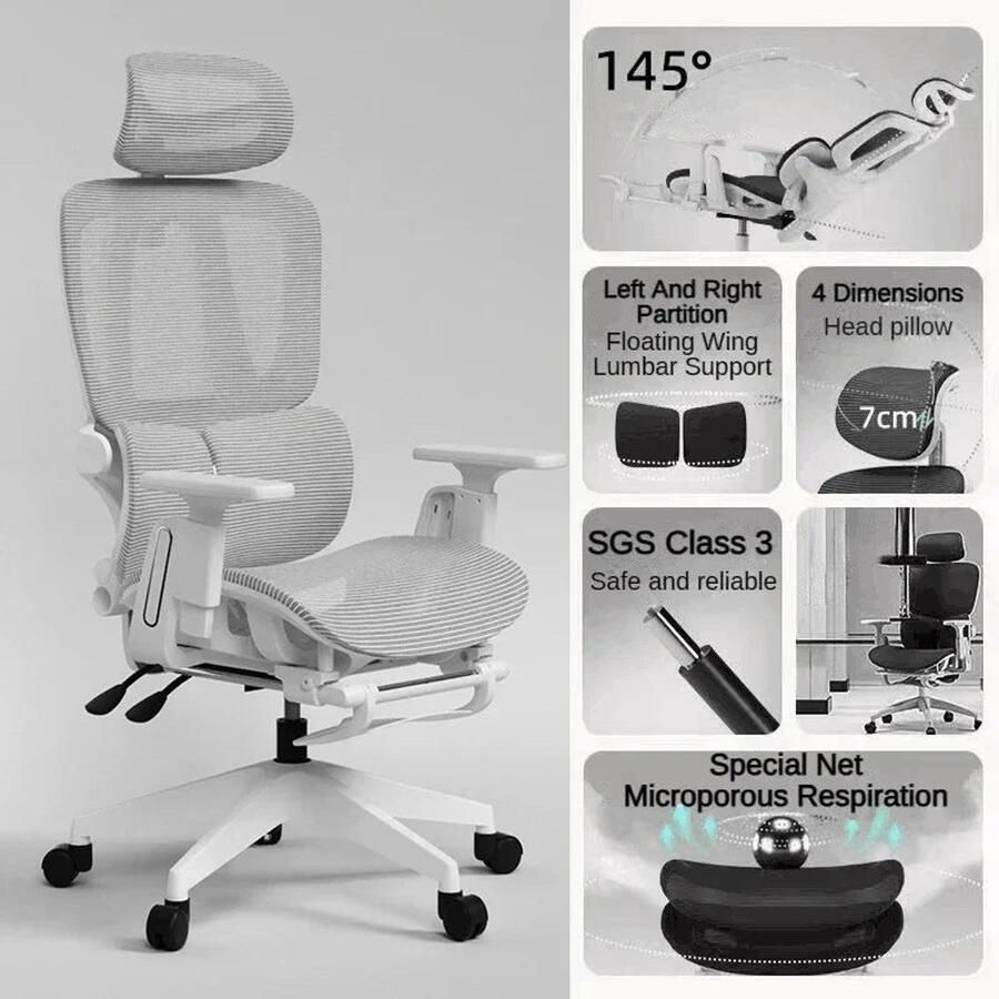 Corenia Bureaustoel – Bureaustoelen – Kantoorstoel – Draaistoel – Gamingstoel – Verstelbare Rugleuning – Mesh Met Armleuningen