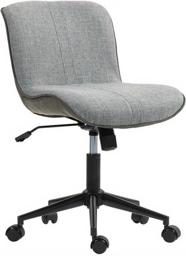 Corenia Bureaustoel – Draaistoel – Office Chair – Bureaustoelen – Werkstoel – Verstelbare Zithoogte – Vijfpotig Onderstel Met Antislip Voeten – Gewatteerde Zitting – Armlos Ontwerp – Ergonomisch – Modern Minimalistisch – Donkergrijs
