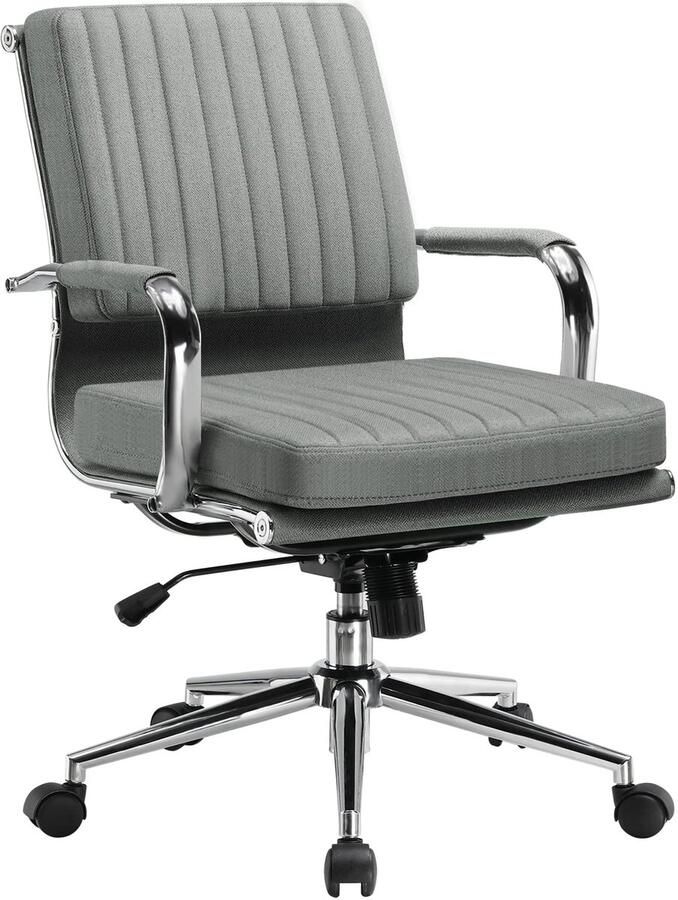 Corenia Bureaustoel – Ergonomische Bureaustoel – Werkstoel – Kantoorstoel – Stoel Met Ademend Textiel – In Hoogte Verstelbaar – Schommelbaar Tot 130° 49 x 49 x 105 cm Grijs