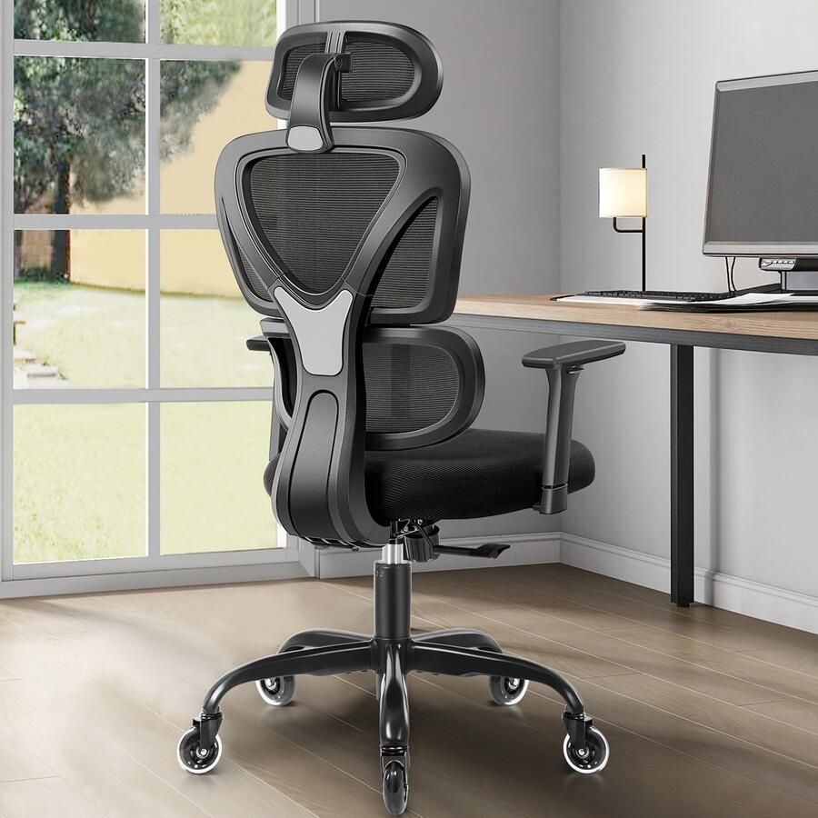Corenia Bureaustoel – Ergonomische Stoel – Draaistoel – Office Chair – Gamestoel – 3D Verstelbare Armleuningen – Ademend Mesh – Lendensteun – 360° Draaibaar – Max 150 kg – Stille Wielen
