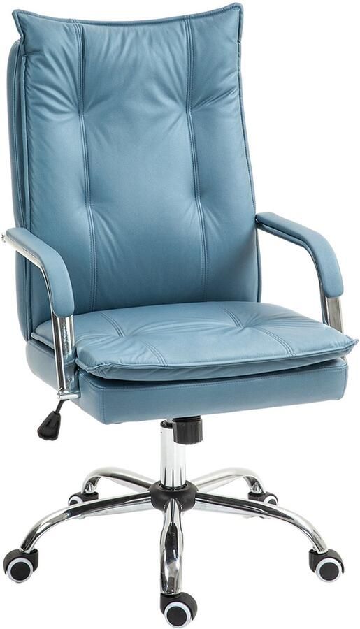 Corenia Bureaustoel – Ergonomische Stoel – Office Chair – Draaistoel – Kantoorstoel – Verstelbare Hoogte – Kantelfunctie Rugleuning – Hoogte Verstelbaar – Met Wieltjes – Blauw – Comfortabel Foam – 360° Draaibaar