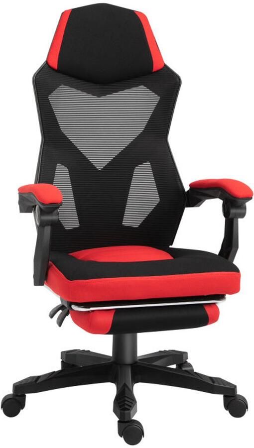 Corenia Bureaustoel – Gamingstoel – Werkstoel – Kantoorstoel – Stoel – Ergonomisch Design – Verstelbare Rugleuning Tot 135 Graden – Zwart Polyester