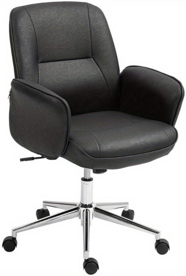 Corenia Bureaustoel – Kantoorstoel – Draaistoel – Bureaustoelen – Stoel – Verstelbare Hoogte – Kantelfunctie – Microvezel – Zwart – Tot 120 kg