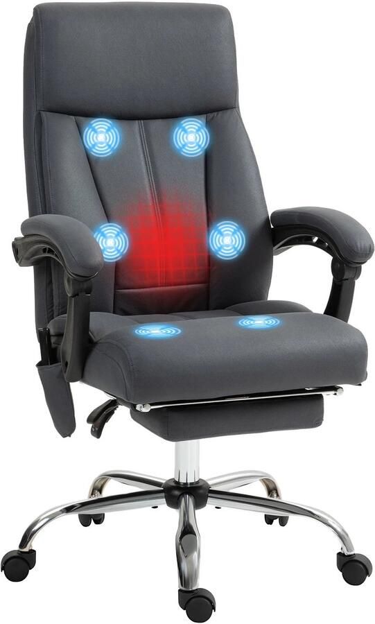 Corenia Bureaustoel – Kantoorstoel – Draaistoel – Gamestoel – Office Chair – Massagefunctie Met 6 Punten – Verstelbare Rugleuning Tot 155°