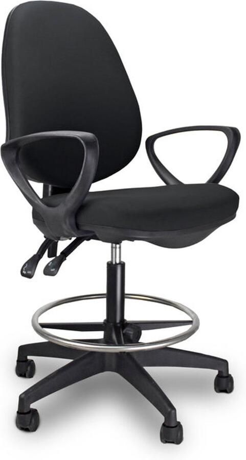 Corenia Bureaustoel – Kantoorstoel – Draaistoel – Office Chair – Ergonomische Stoel – Verstelbare Rugleuning – Zwart Nylon Onderstel