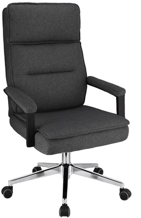 Corenia Bureaustoel – Kantoorstoel – Gamestoel – Draaistoel – Werkstoel – Donkergrijze Stof – Verstelbare Zithoogte 40-45 cm – Max. Belastbaar 120 kg