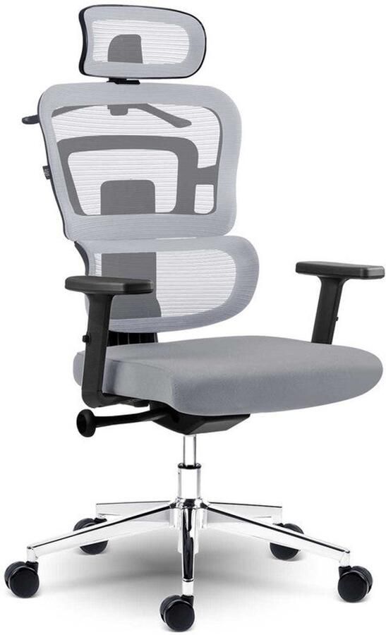 Corenia Bureaustoel – Kantoorstoel – Office Chair – Draaistoel – Gamingstoel – Ademend Microfiber – Verstelbare Hoogte 44-52 cm Grijs