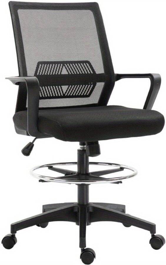Corenia Bureaustoel – Office Chair – Draaistoel – Computerstoel – Bureaustoel – Ergonomisch – Verstelbare Voetensteun & Lendensteun – Mesh Rugleuning & Schommelfunctie – Zwart