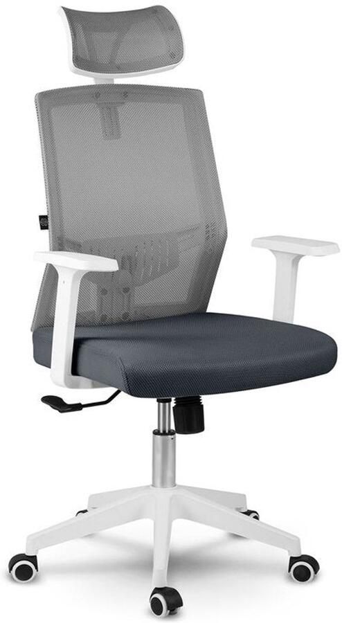 Corenia Bureaustoel – Office Chair – Gamestoel – Draaistoel – Kantoorstoel – Ademend Mesh – Verstelbare Hoofdsteun & Kantelmechanisme Donkergrijs