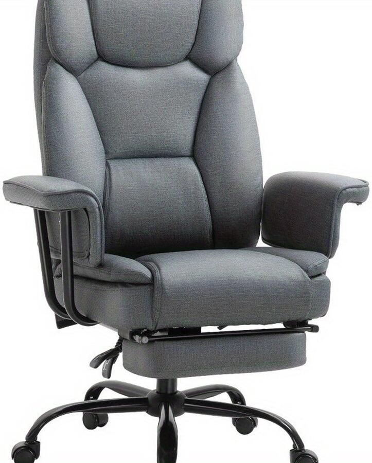 Corenia Bureaustoel – Office Chair – Kantoorstoel – Draaistoel – Verstelbare Stoel – Ergonomisch – 150° Kantelbare Rugleuning – Inklapbaar – Grijs – Roestvrijstalen Frame – Max 135 kg