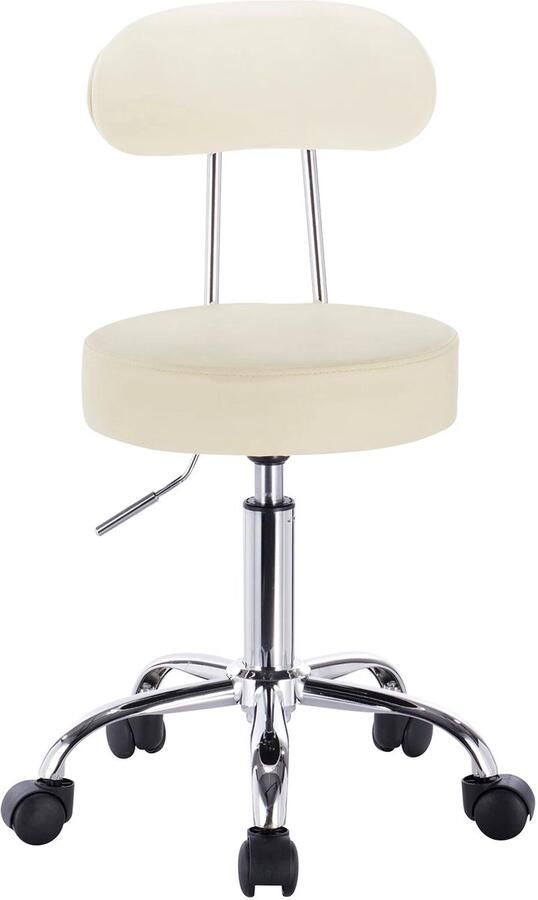 Corenia Bureaustoel Salon Verstelbare Hoogte Ergonomische stijl 360° Rotatie Draaibare Comfortabel Rugleuning Kunstleer Crème