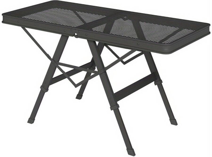 Corenia Campingtafel – Inklapbare Tafel – Picknicktafel – Veldtafel – Verstelbare Tafel – Aluminium Frame – Hoogte Verstelbaar – Compact Opvouwbaar – Mesh Zijtafel – Zwart Retro Design
