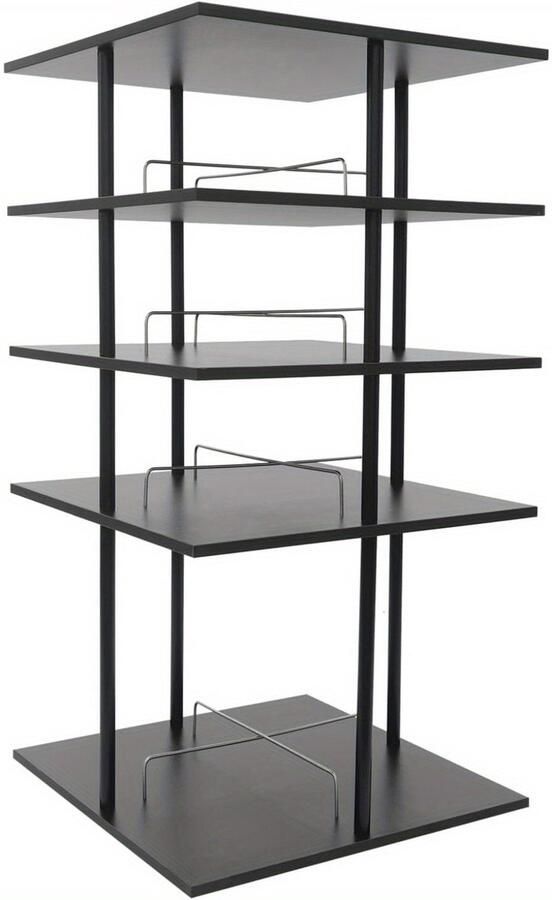 Corenia Draaibaar Schoenenrek – Schoenenkast Toren – Schoenendisplay – Schoenopberger – Schoenenrek 4-Lagen – 360° Draaibaar Design – Stevig Metaal Zwart