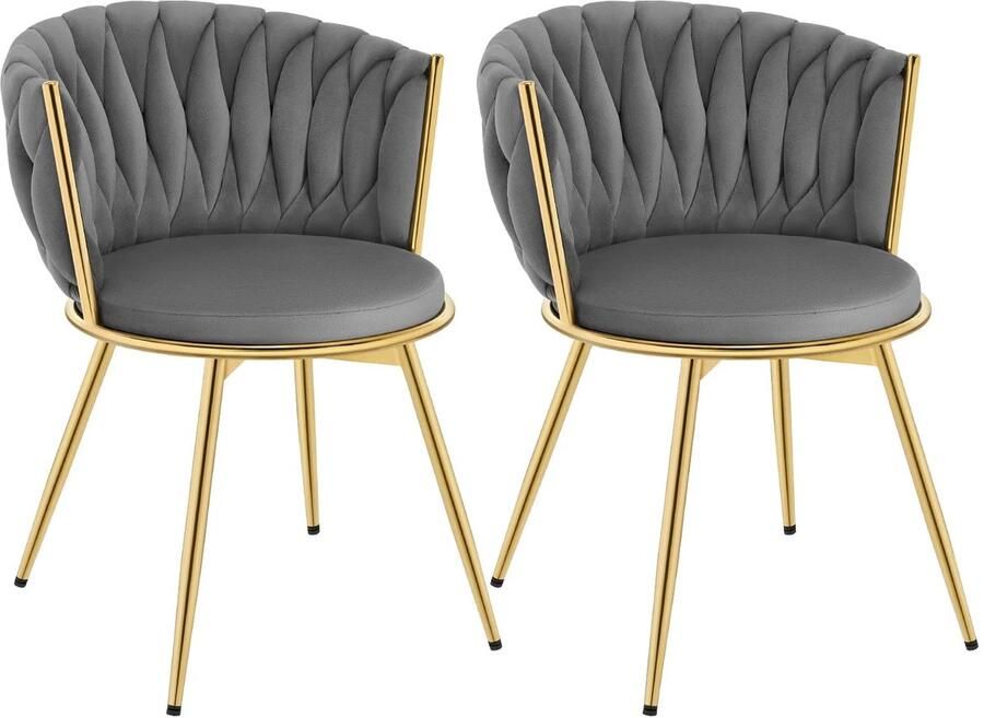 Corenia Draaibare Eetkamerstoelen – Eetkamerstoelen – Stoelen – Draaistoelen – Velvet Bekleding – 360° Draaibaar – Metalen Frame Donkergrijs