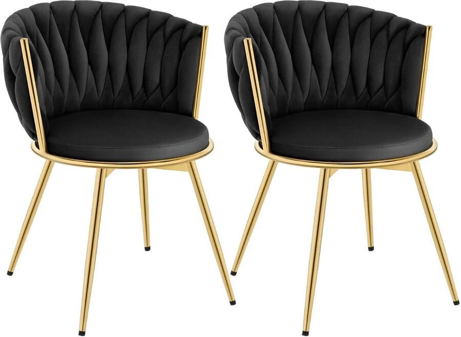 Corenia Draaibare Eetkamerstoelen – Velvet Stoel – Bureaustoel – Bijzetstoel – 360° Draaibaar – Ergonomisch Zitcomfort – Robuuste Metalen Poten