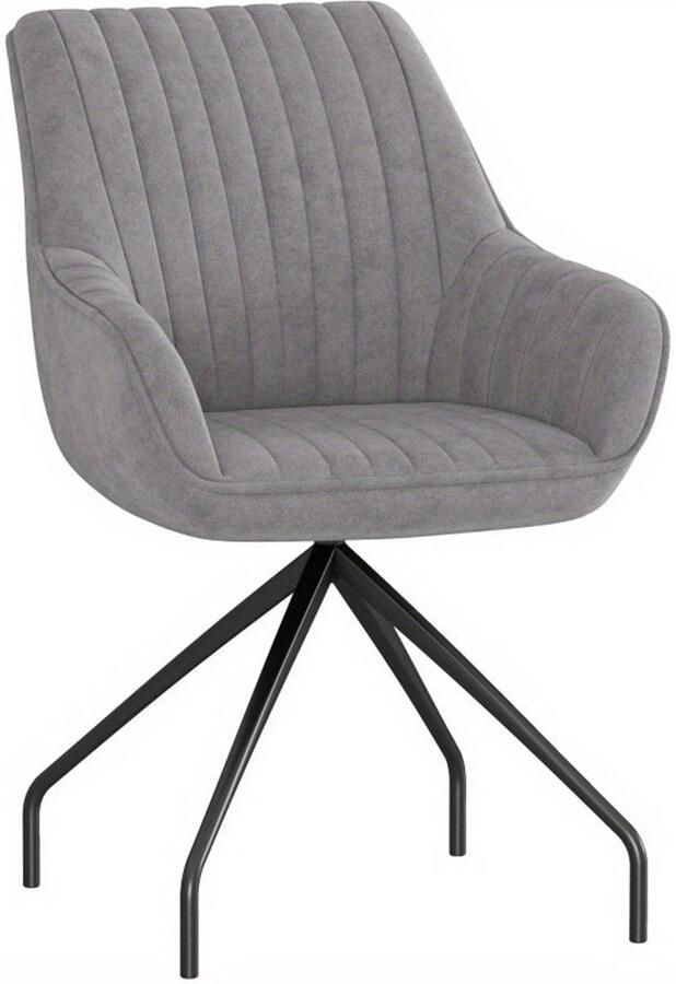 Corenia Draaifauteuil – Loungefauteuil – Schommelstoel – Stoel – Fauteuil – Donkergrijs – 360° Draaifunctie – Stevige Metalen Pootjes