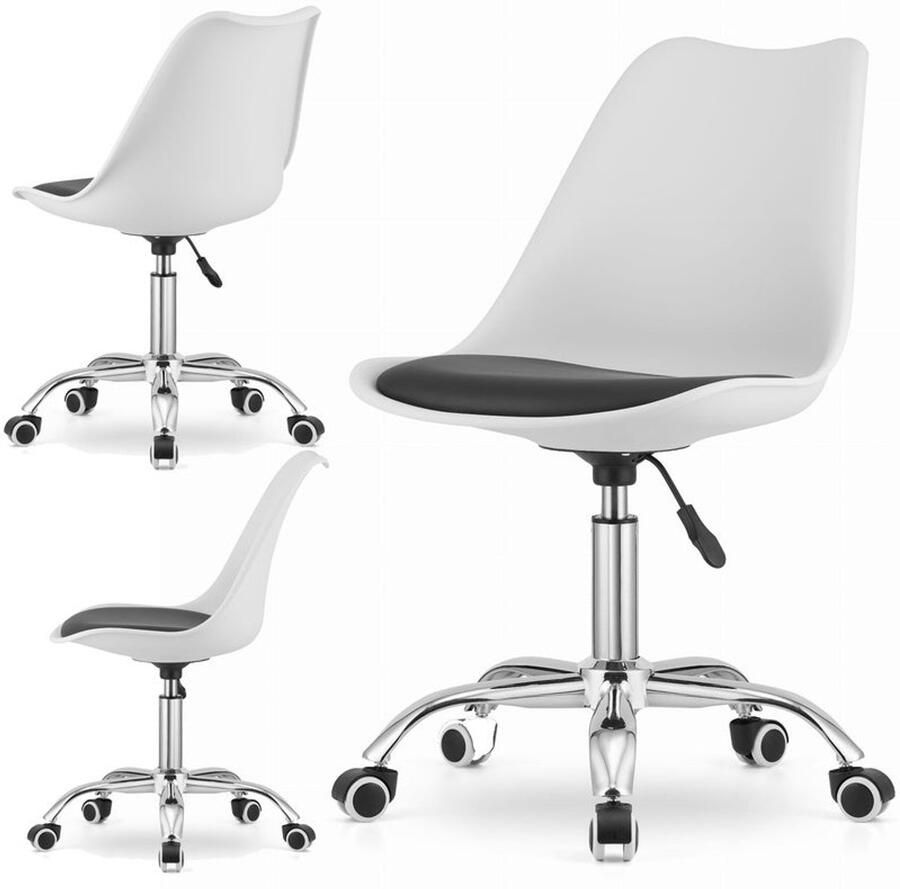 Corenia Draaistoel – Bureaustoel – Gamingstoel – Kinderstoel – Eetkamerstoel – 360° Draaibaar – Verstelbare Zithoogte 45-59 cm – Eco-Leren Kussen