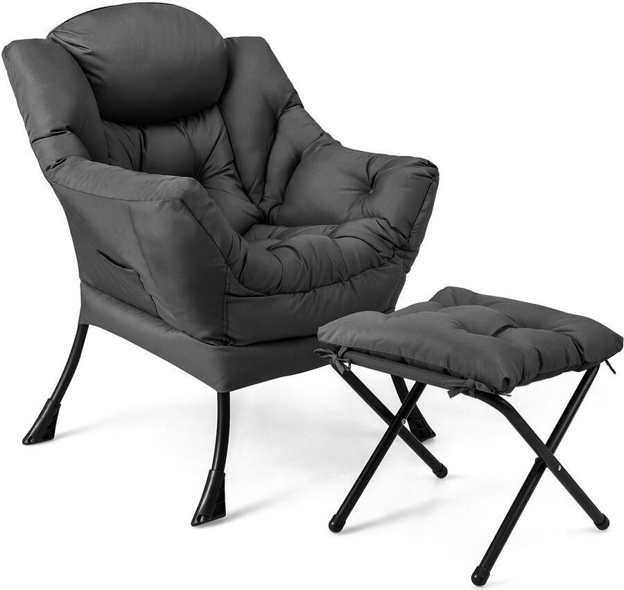 Corenia Dutch Velvet Fauteuil – Accentstoel – Lounge Stoel – Relaxstoel – Leunstoel – Met Ottomaan – Ergonomische Rugleuning – Stevige Metalen Constructie