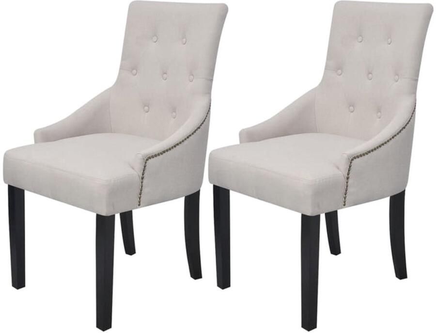 Corenia Eetkamerstoel – Eettafelstoel – Keukenstoel – Stoel – Set Van 2 – Houten Frame – Comfortabele Stof Bekleding