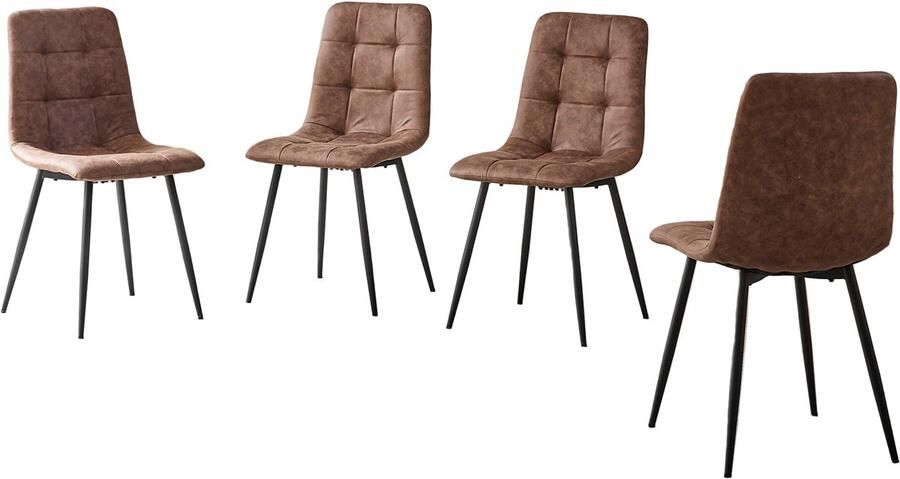 Corenia Eetkamerstoel – Kuipstoel – Keukenstoel – Stoel – Set Van 4 – Mid-Century Design – Ergonomisch – Vlekbestendige Stoffen Bekleding