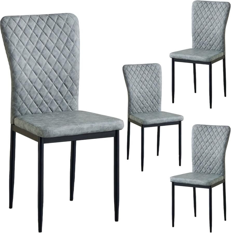 Corenia Eetkamerstoel – Kuipstoel – Stoel – Draaistoel – Eettafelstoel – Kunstleer – Fluweel – Zonder Armleuning – Hoog Rugleuning – Zachte Zitting – Zwarte Metalen Poten