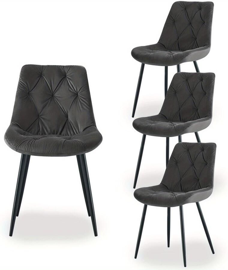 Corenia Eetkamerstoel – Kuipstoel – Stoel – Draaistoel – Woonkamerstoel – Retro Design – Velvet Bekleding – Dikke Gevoerde Rugleuning