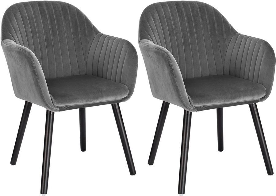 Corenia Eetkamerstoel – Stoel – Dinestoel – Werkstoel – Velvet Bekleding – Ergonomische Rugleuning – Houten Poten