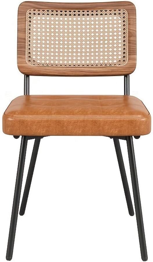 Corenia Eetkamerstoel – Stoel – Dining Chair – Zitstoel – Kamerstoel – Modern – Katoen Zitting – Stevige A-Frame Constructie – Compact & Lichtgewicht – Warm Bruin