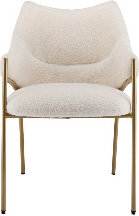 Corenia Eetkamerstoel – Stoel – Kuipstoel – Armstoel – Designstoel – Modern Design – Lamssherpa Bekleding – Stabiel Metalen Frame