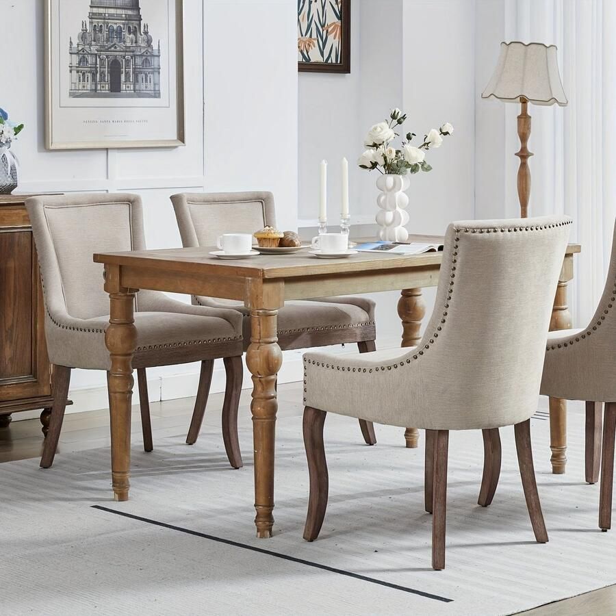 Corenia Eetkamerstoel – Stoel – Kuipstoel – Armstoel – Dining Chair – Set Van 2 – Beige – Gouden Metalen Poten – Dikke Gevulde Zitting Met Brede Rugleuning