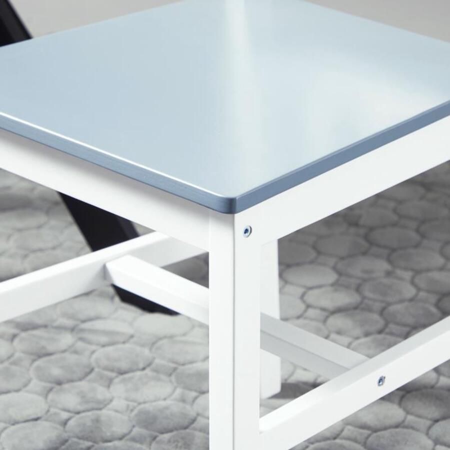 Corenia Eetkamerstoel – Stoel – Kuipstoel – Eettafelstoel – Keukenstoel – Massief Grenenhout – Grijze Stof Bekleding – Open Rugleuning – 41x46 5x85 cm – Duurzaam & Comfortabel