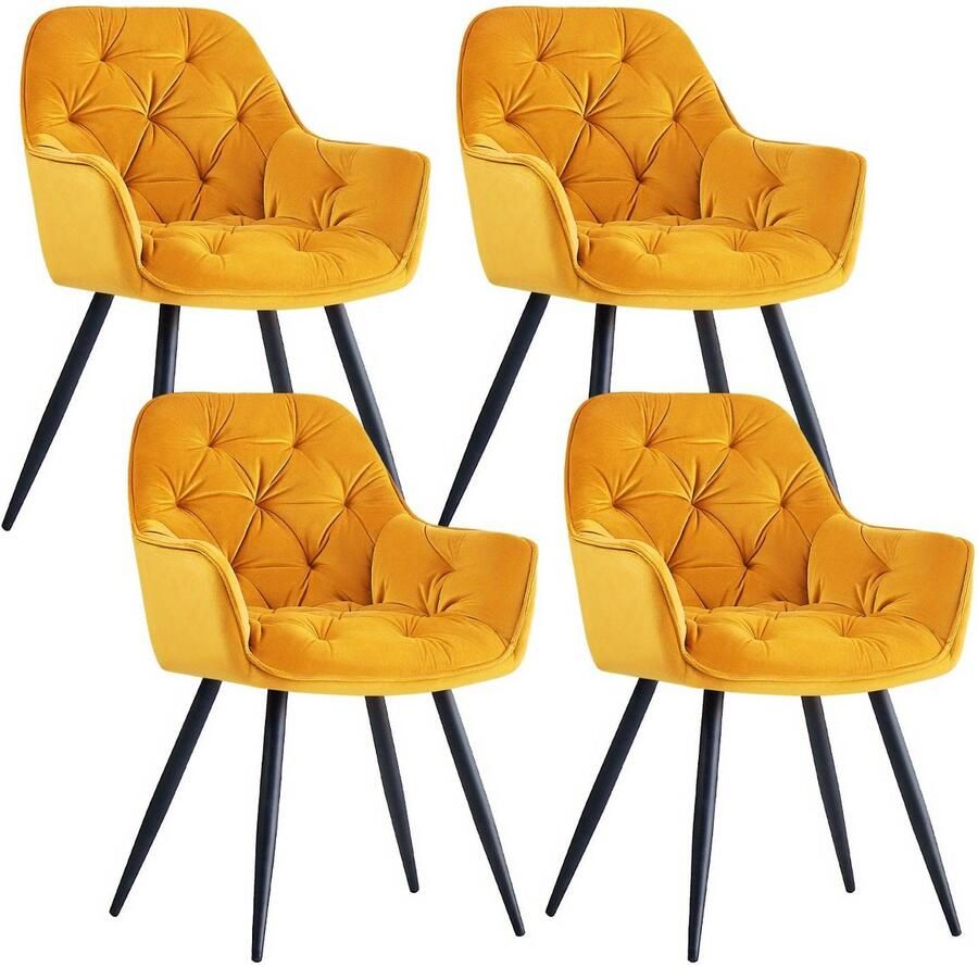 Corenia Eetkamerstoel – Stoel – Kuipstoel – Fauteuil – Bureaustoel – Velvet Bekleding – Massief Houten Frame – Met Armleuning – 84x47 5x50 5 cm