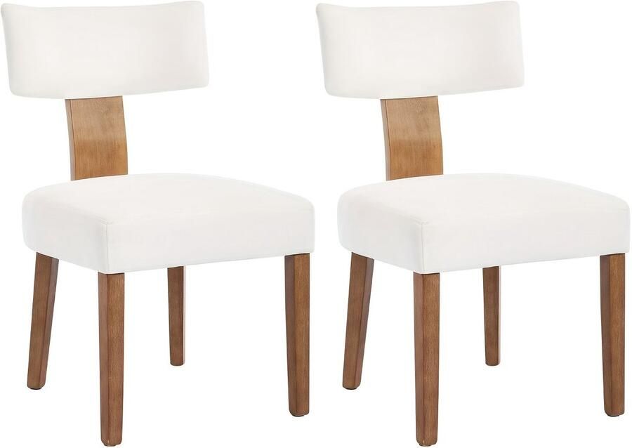 Corenia Eetkamerstoel – Stoel – Kuipstoel – Keukenstoel – Armstoel – Set van 2 – Linnen Bekleding – Massief Houten Frame