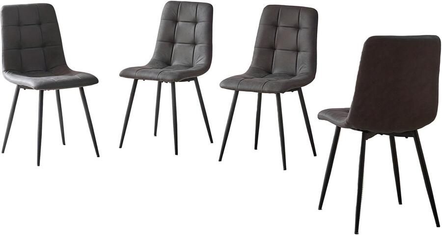 Corenia Eetkamerstoel – Stoel – Kuipstoel – Keukenstoel – Dining Chair – Mid-Century Modern – Hoogwaardig Foam – Verstelbare Voetdoppen – Donkergrijs Fluwelen Bekleding – Zwarte Metalen Poten