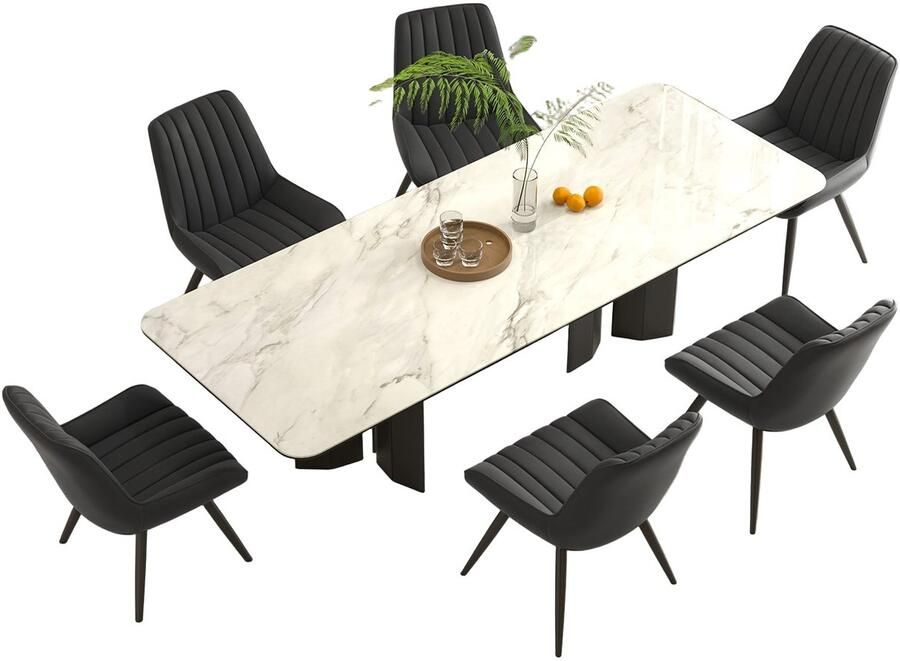 Corenia Eetkamerstoel – Stoel – Kuipstoel – Keukenstoel – Draaistoel – Set van 6 – Velvet Bekleding – Metalen Onderstel – Ergonomisch Comfort – Zithoogte 46 cm