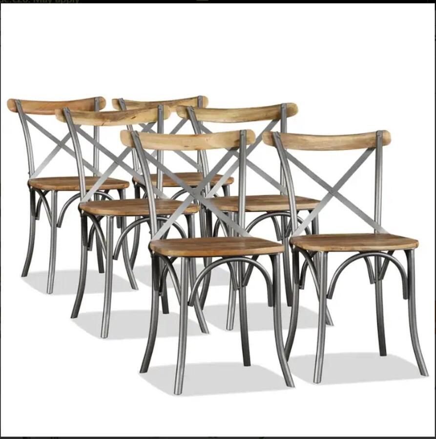 Corenia Eetkamerstoel – Stoel – Kuipstoel – Keukenstoel – Meubel – Massief Mangohout – Stalen Frame